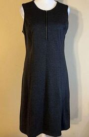 Christopher & Banks Dark Gray Zip Front Sleeveless Dress Size 4