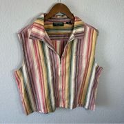 Lemon Grass Studio | Vintage Multicolored Stripped Tank Top Sz. XL