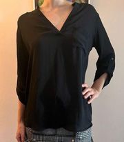 3/$20 Pullover Black Tunic Dress Shirt American Dream S