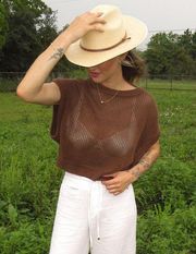 Brown crochet top