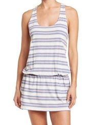 Splendid Dress Stripe Drop Waist Racerback Tank Dress M NWT Pink Blue Grey White