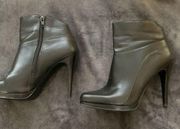 size 7 black faux leather High heel ankle boots