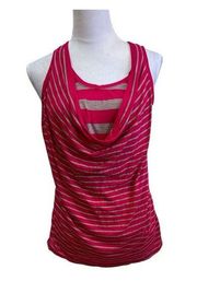 Splendid Pink and Gray Striped Layered  Sleeveless Tank Top Size S
