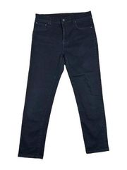 Moschino Couture IT 42 US 8 Black Wash Over Dyed Denim Jeans Straight Leg Italy