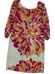 New York And Company  Floral Round Neck Shift Dress Size XL