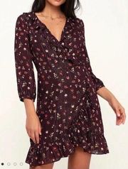 Le Lis Burgundy and Gold Floral Dress