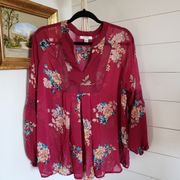 John Paul Richard boho burgundy size large top