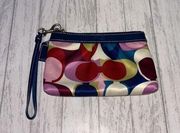 Womens Coach Satin Wristlet Colorful