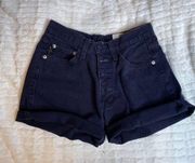 CEST TOI 0 Extra Small Button Fly Purple Jean Shorts Cotton High Waist Cut Off