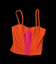 CUTE  size small Pink/ Orange Crop Spagetti Strap Top