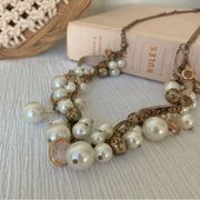 Vintage “Giovanna” Pearl and Charms Necklace Bohemian Chic Style Minimal Pearlcore