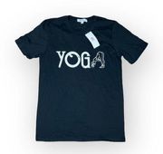 Boutique YOGA Designs Graphic Tee |  NWT | Medium | Black with White Yoga Graphic