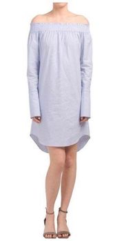 Derek Lam 10 Crosby Off the Shoulder Poplin Shift Dress