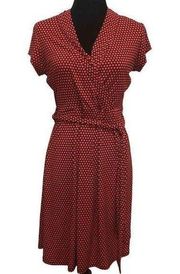 Liz Claiborne Faux Wrap Polka Dot Dress