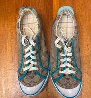 Green and brown coach shoes Barret style size 7.5