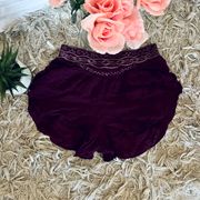 Ecoté Plum Boho Shorts