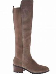 H by Halston Tan Jessica Suede Knee-High Riding Boots Size 7.5M