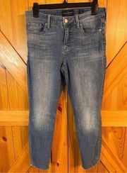 Lucky Brand Womens Ava Crop Jeans Size 8/29 Distressed Frayed Hem Denim(2239)