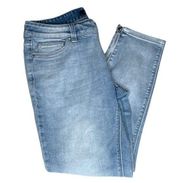 White House Black Market Skinny Cropped Ankle Zipper Jeans Light Blue Size 4