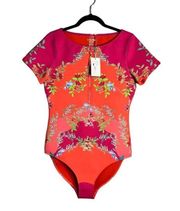 NWT Johnny Was Wave Surf Neoprene One Piece Swimsuit Floral XL