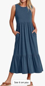 Anrabess Blue Midi Dress 