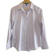 CHAPS | Women’s Lavender & White Pinstripe Button Down Shirt