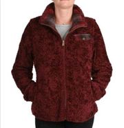Pendleton Burgundy Zip Front Fleece Teddy Jacket Women's Size Medium