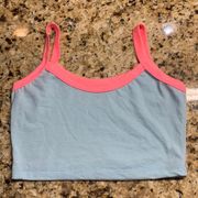 Los Angeles Apparel crop top spaghetti strap shirt summer coastal basic gym