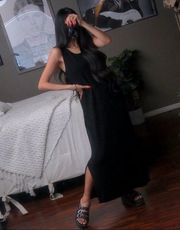 Margaret O’Leary Black Knit Slit Maxi Dress