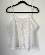 Delicates Cream White Lace Camisole Lingerie Top ~ Women’s Size L