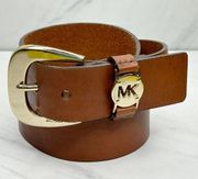 MICHAEL Michael Kors Brown Genuine Leather Belt Size Large L Womens