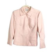 Akris pale pink button front wool coat size 6