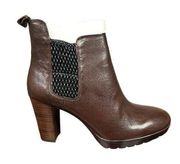 Bella Vita Womens US 9 Zana Heeled Ankle Boot Dark Brown Black Platform NEW