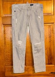 AG Women’s Stripe Distress Pants Size 27-EUC