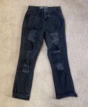 Mossimo supply company high rise distressed mom jeans in size 2/26