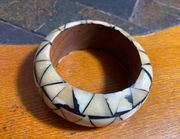 Vintage Chunky Brass Bone Bangle Bracelets Boho Hippie Ethnic Tribal