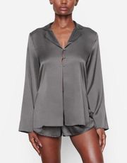 Skims • Silk Open Neckline Top • 4X Gunmetal NWT