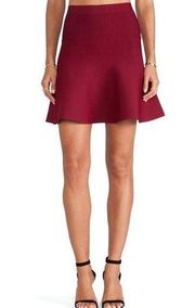 BCBG maxazria Ingrid A-Line skirt Cranberry Red Mini Skirt Textured Knit Size XS