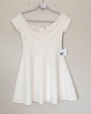 NWT REVOLVE x by the way White Off Shoulder Fit and Flare Dress