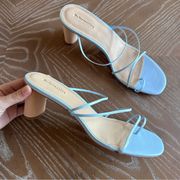 LIKE NEW Reformation Rachel Powder Blue Strappy Sandal Heel 9.5