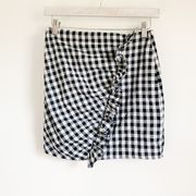 Gingham Ruffle Mini Skirt