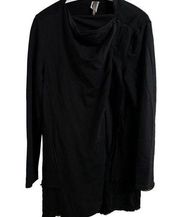 XCVI Black Lagenlook Asymmetrical Full Zip Size Small Jacket.