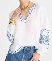 J. Crew Embroidered Linen Tunic Top Sz. S