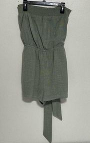 LOST + WANDER Light Olive Green Strapless Romper Size XS NWOT