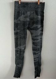 C&C California Gray Camouflaged Camo Active Legging Tights Mesh Back Medium