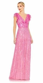 NWT  5646 - Flutter Sleeve Sequin Prom Gown Size 4