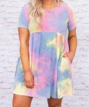 Chicsoul groove tonight tie dye dress size 2X