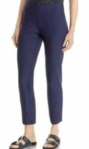 NWOT Eileen Fisher Navy Washable Stretch Crepe Pull On Crop Ankle Pant Small