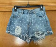 Superdown Kenzie Star Denim Cutoff Shorts Size 27