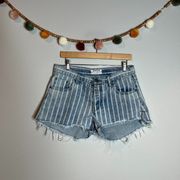 One Teaspoon One X Teaspoon striped denim cut off shorts